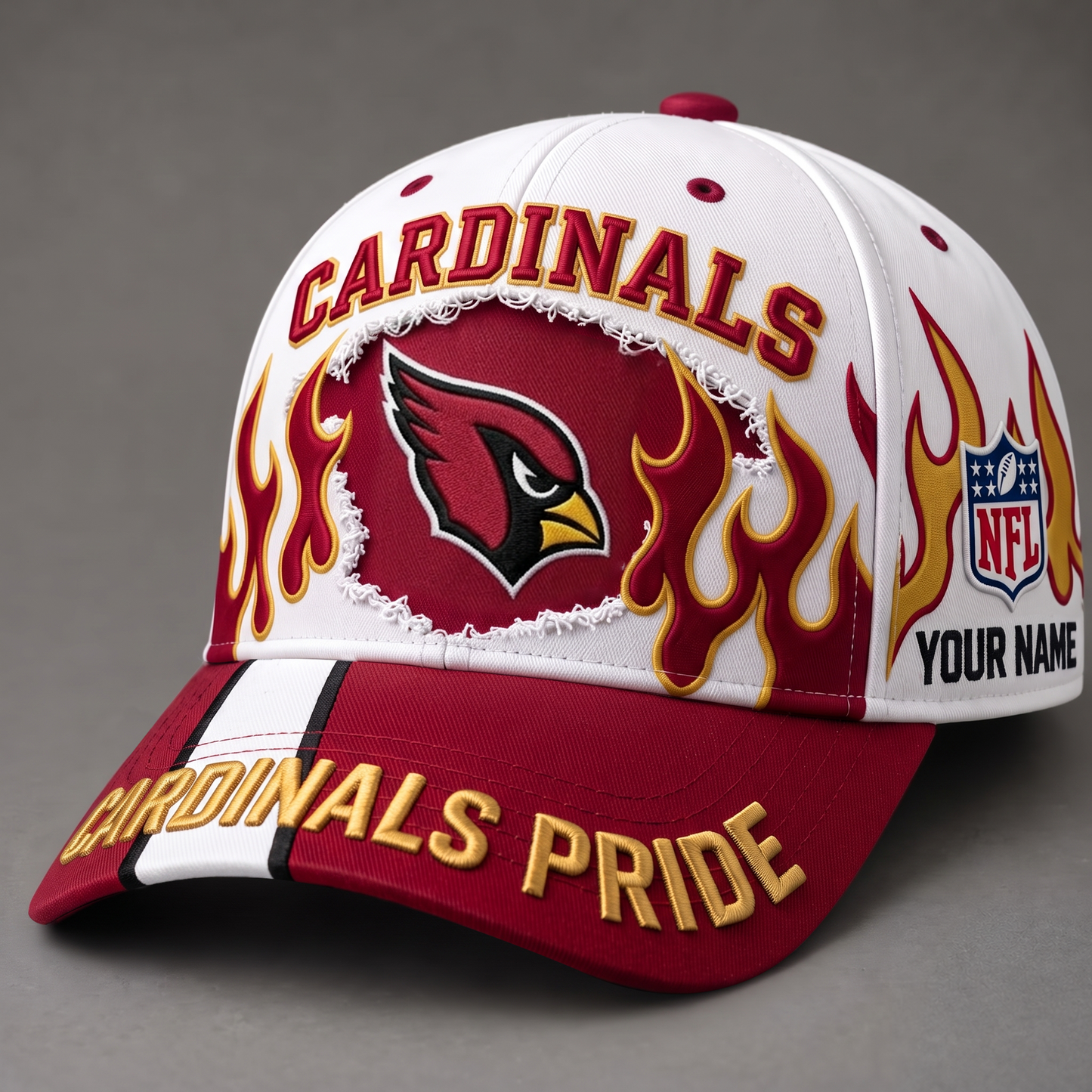 ARI X NFL EXCLUSIVE PERSONALIZED FIRE GRAPHIC CAP FOR GAME DAY