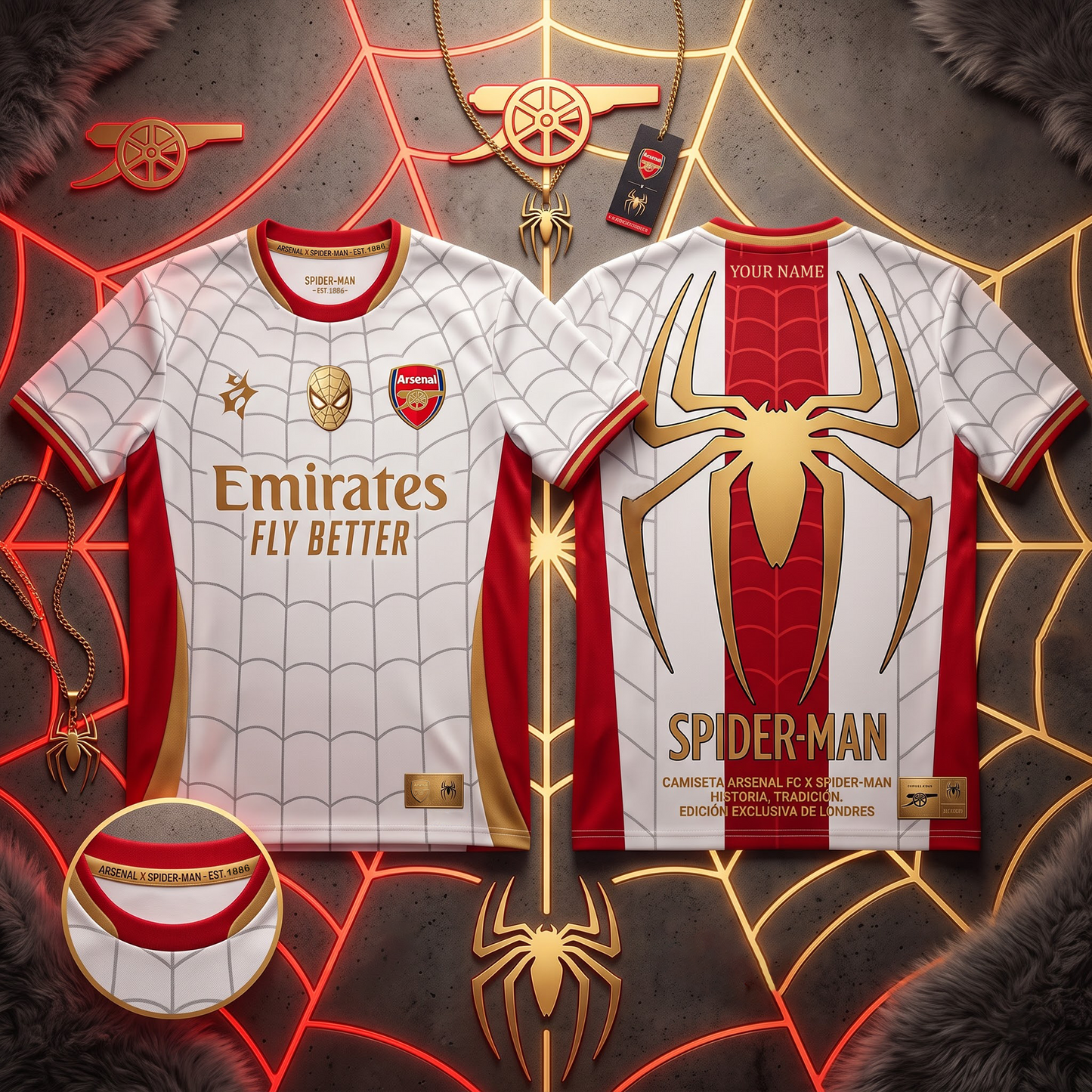 ARS X PREMIUM EPL x SPIDER-MAN PERSONALIZED FOOTBALL JERSEY
