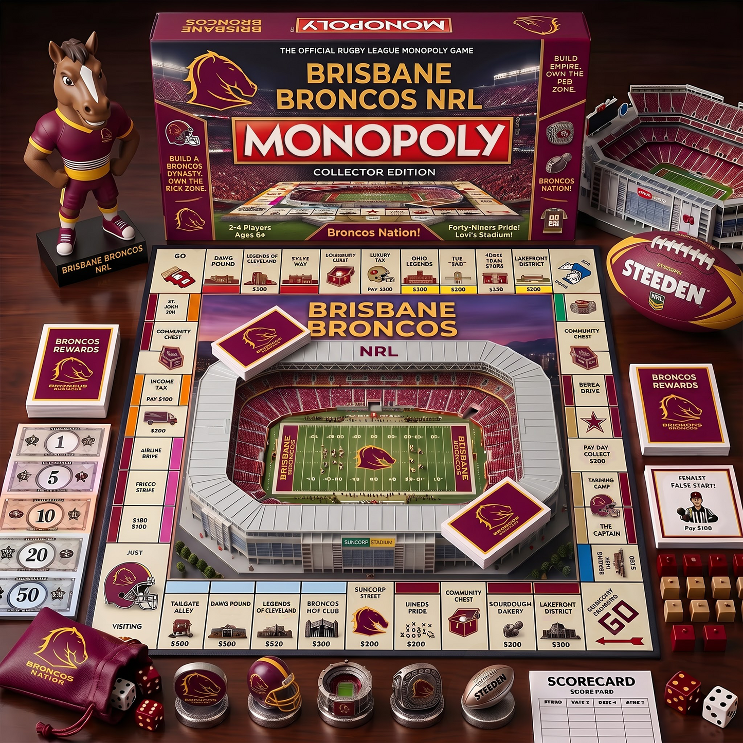 BB_MONOPOLY NRL DELUXE SPORTS BOARD GAME PREMIUM COLLECTOR EDITION