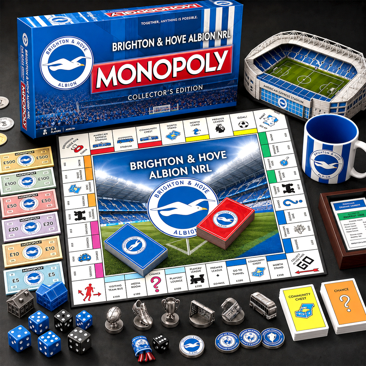 BRI_MONOPOLY EPL DELUXE SPORTS BOARD GAME PREMIUM COLLECTOR EDITION