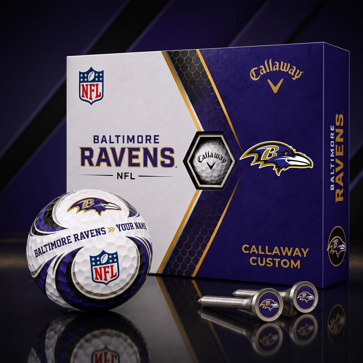 BR_PREMIUM NFL PERSONALIZED PRO V2 GOLF BALL SET COLLECTOR EDITION 1808