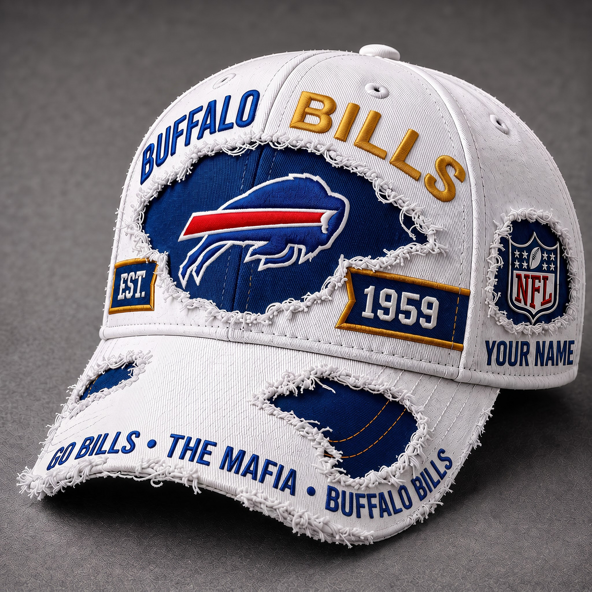 BUF X Premium NFL Classic Distressed Snapback Cap