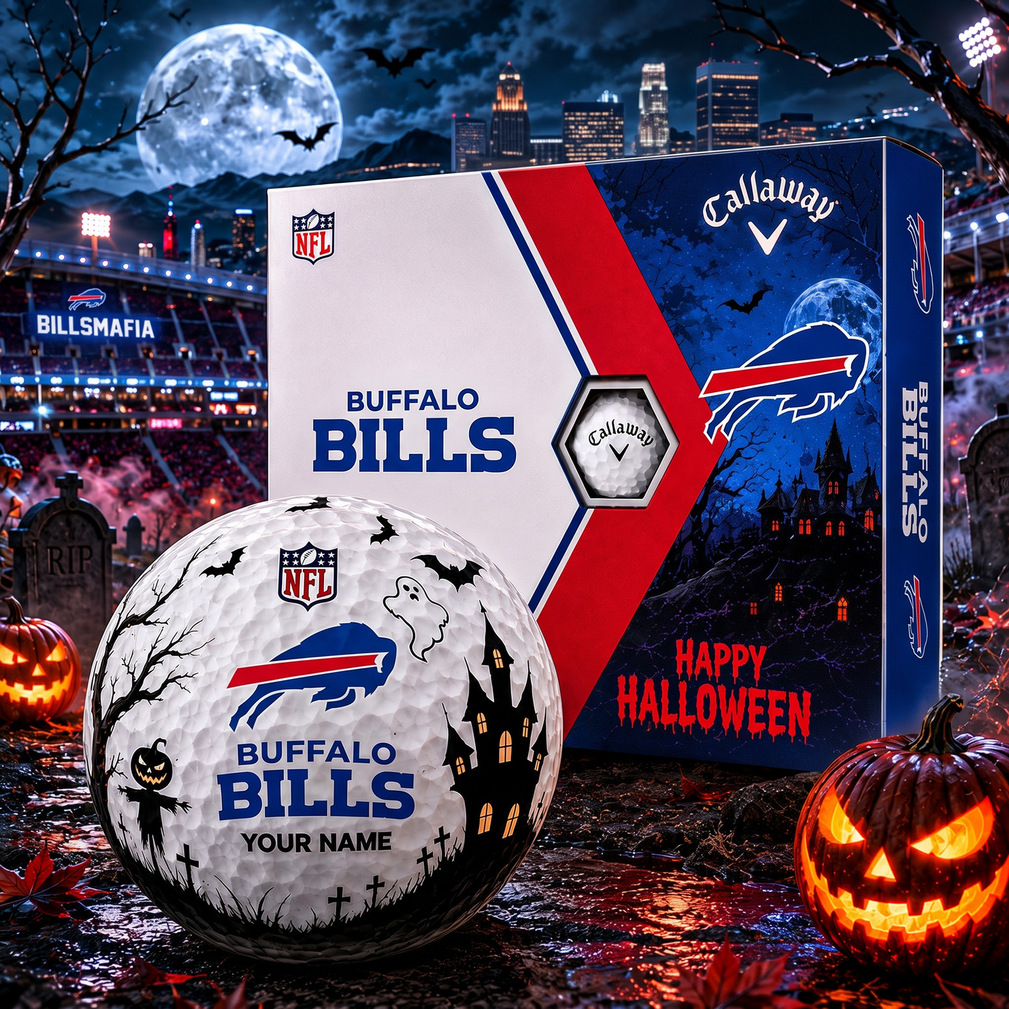 BUF X Premium NFL Halloween Golf Ball Limited Edition V2 1208