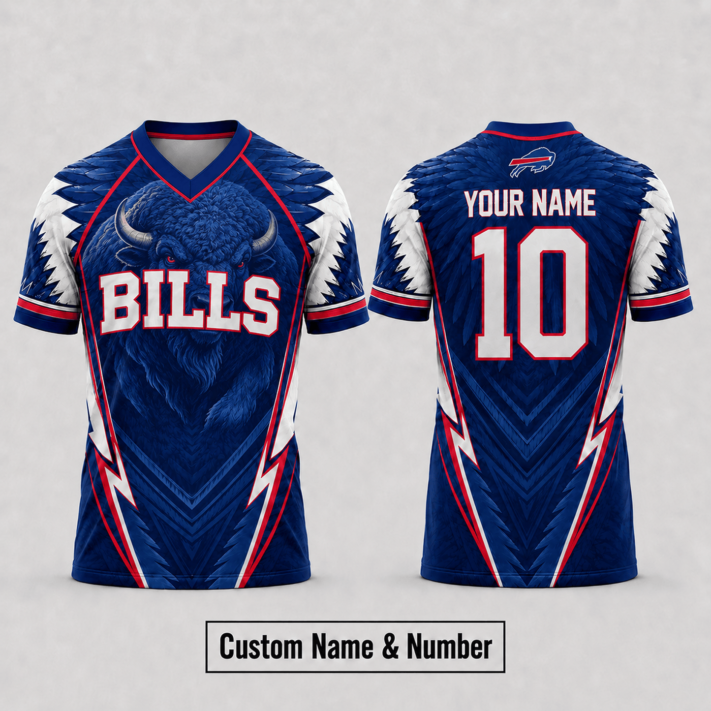 BUF x NFL Premium Custom Name And Number Jersey For Fierce Football Fans