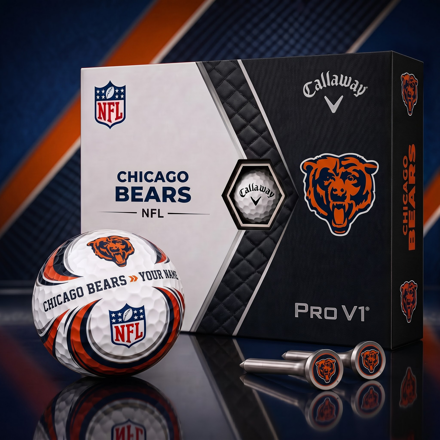 CB_PREMIUM NFL PERSONALIZED PRO V2 GOLF BALL SET COLLECTOR EDITION 1808