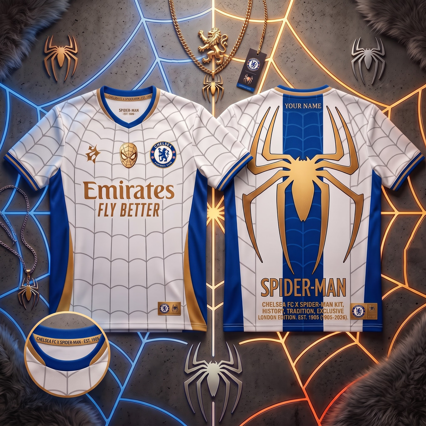 CHE X PREMIUM EPL x SPIDER-MAN PERSONALIZED FOOTBALL JERSEY