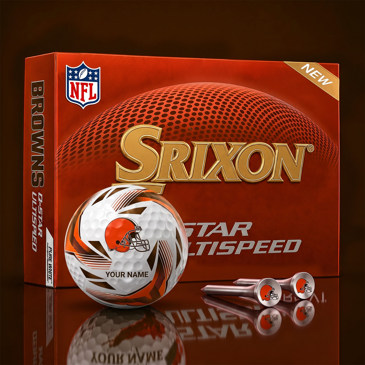 CLE_NFL Football Fan Signature Golf Ball Set Personalized Edition