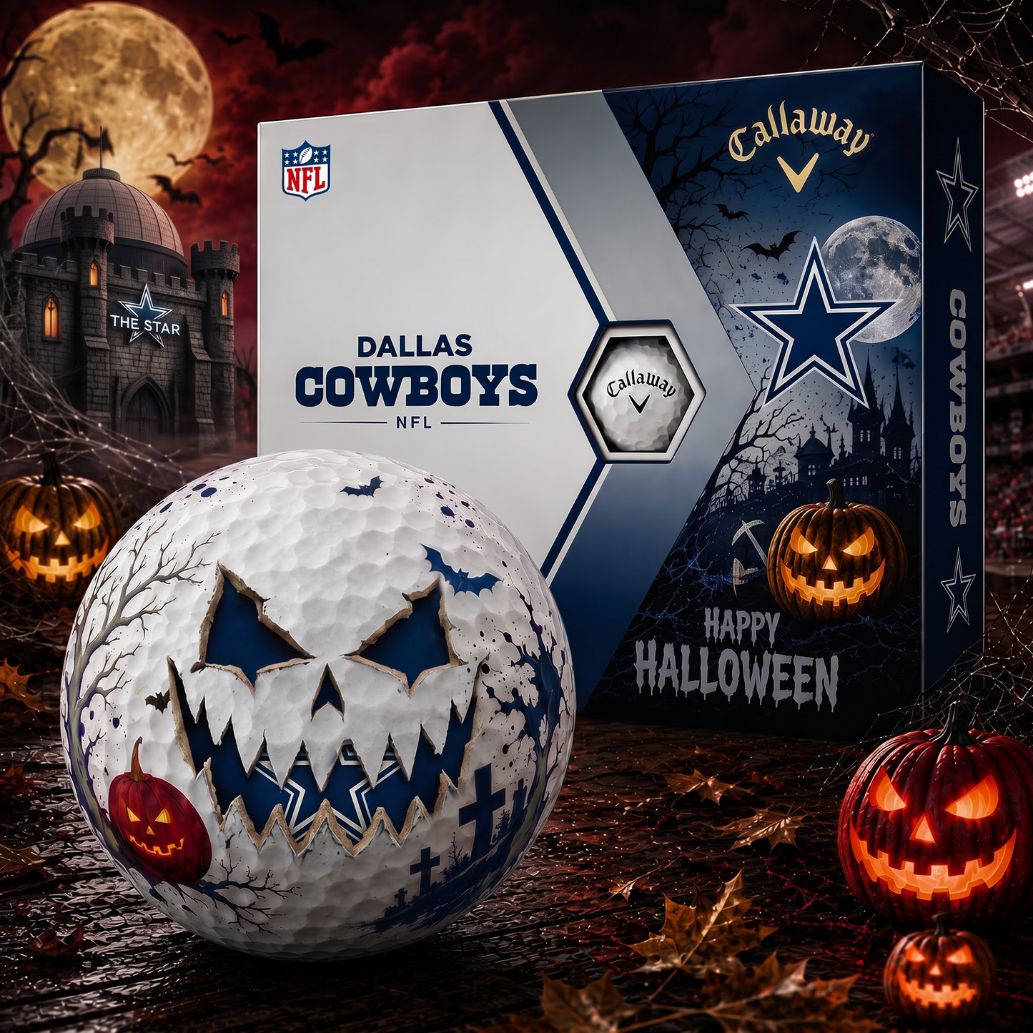 DC_NFL Monster Skull Halloween Golf Balls Gift Box 1808