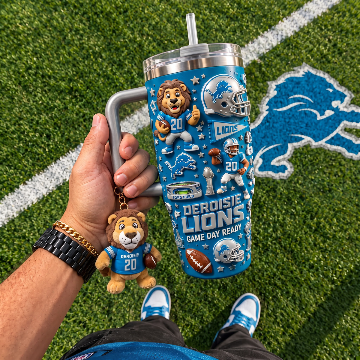 DL x NFL Football 40oz Tumbler with Handle & Straw
