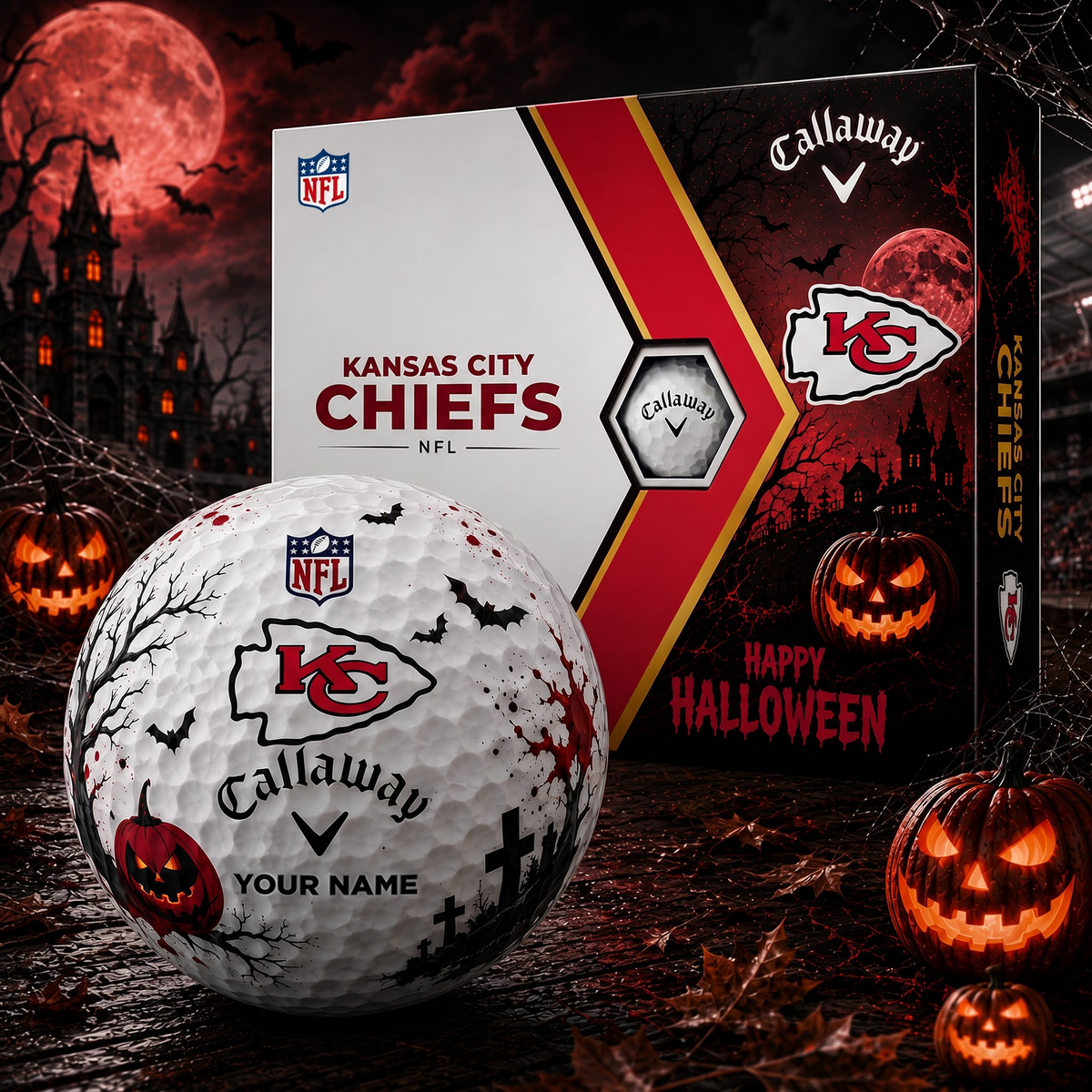 KC X Premium NFL Halloween Golf Ball Limited Edition