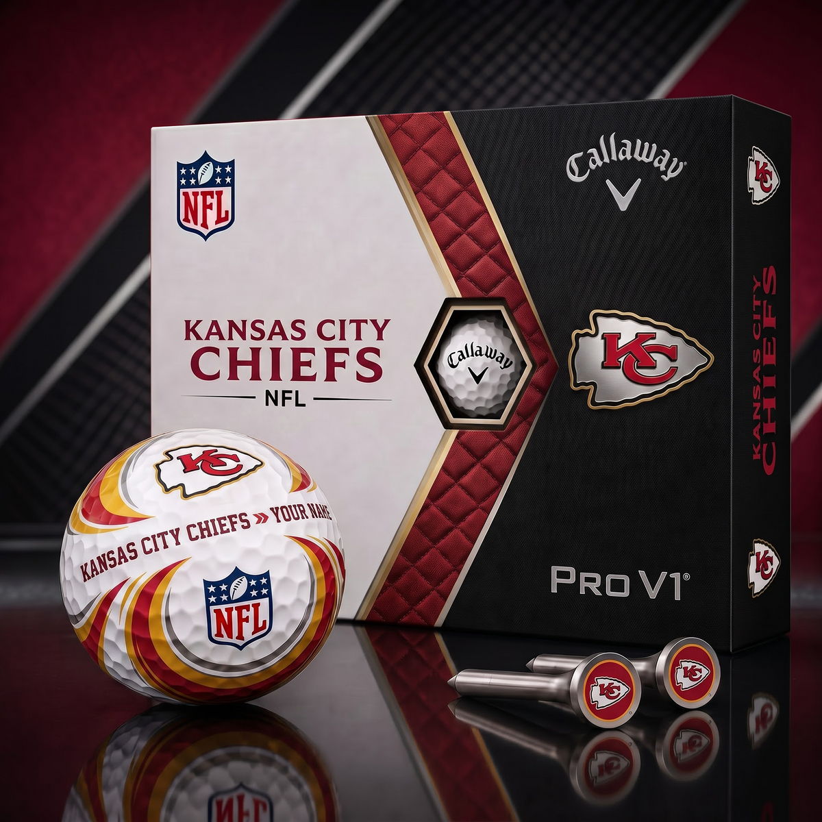 KCC_PREMIUM NFL PERSONALIZED PRO V2 GOLF BALL SET COLLECTOR EDITION 1808