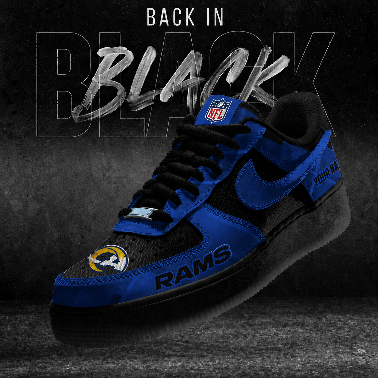 LAR x NFL Back In Black V2 AF1 Sneakers 270626
