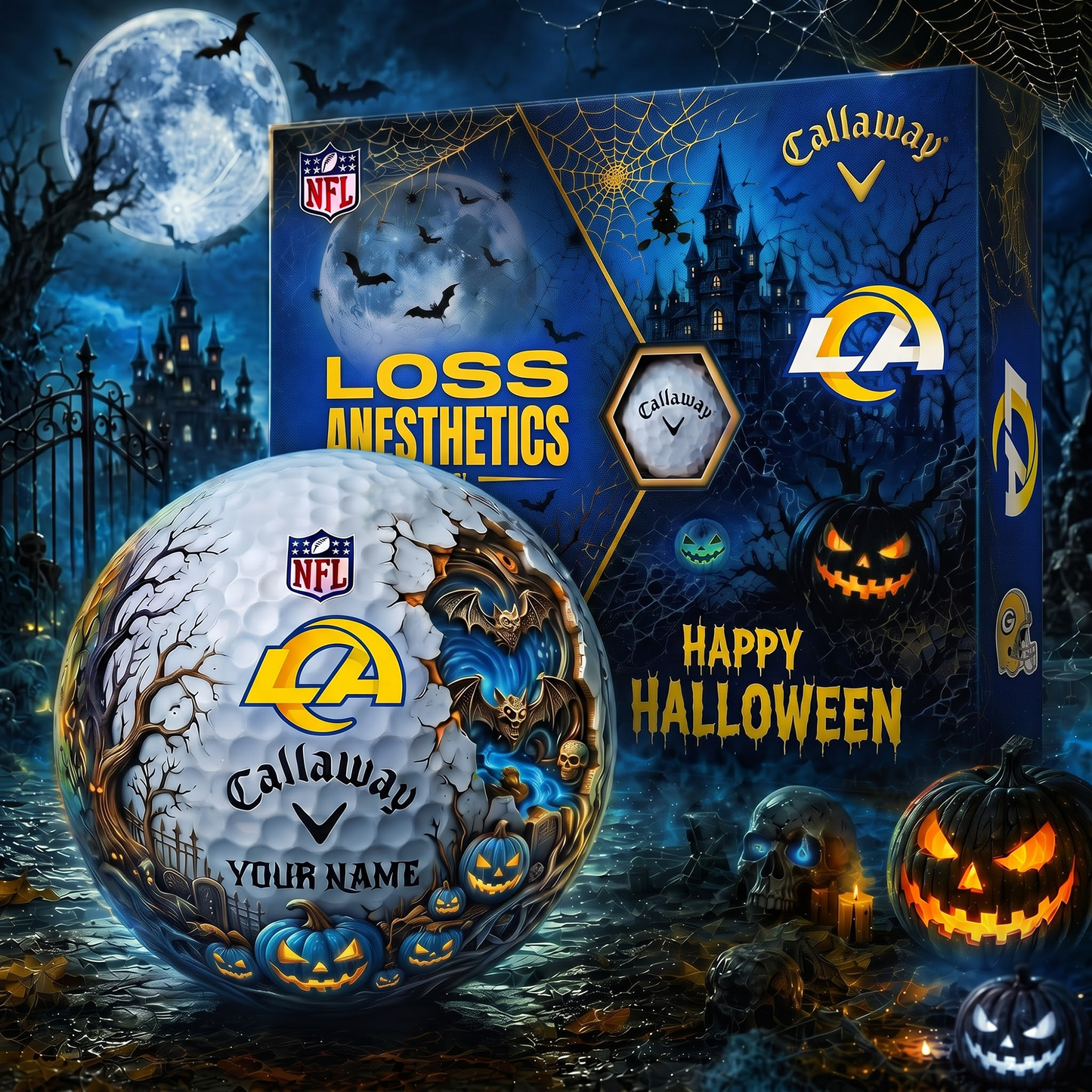 LAR_Premium NFL Halloween Golf Ball Limited Edition V4
