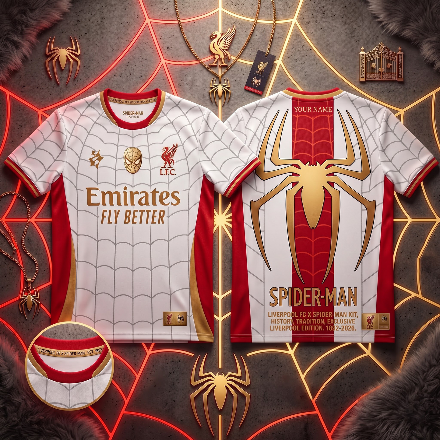 LIV X PREMIUM EPL x SPIDER-MAN PERSONALIZED FOOTBALL JERSEY