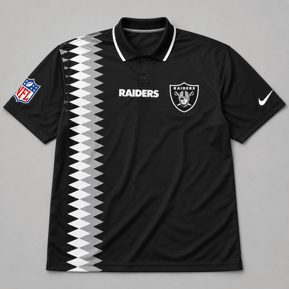 LVR Premium NFL Men’s Sporty Zigzag Stripe Polo Shirt