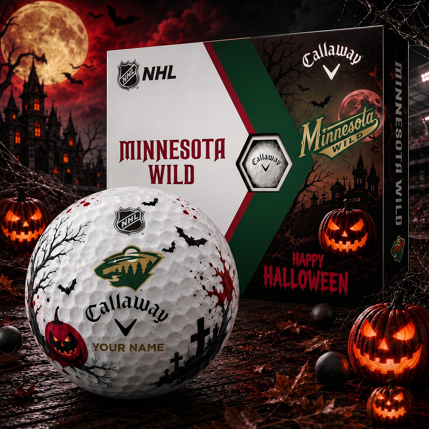 MIN X Premium NHL Halloween Golf Ball Limited Edition