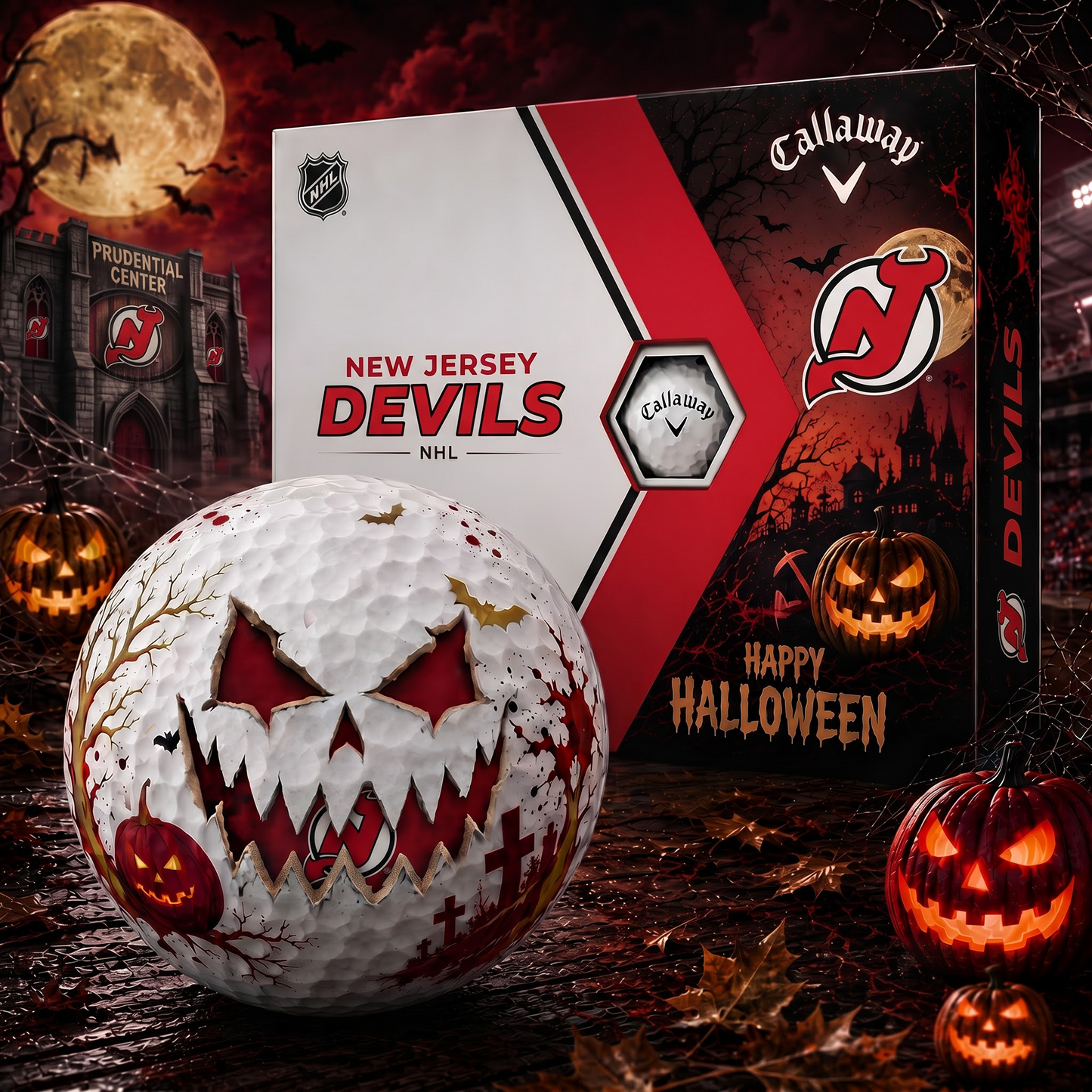 NJD_NHL Monster Skull Halloween Golf Balls Gift Box V2 1808