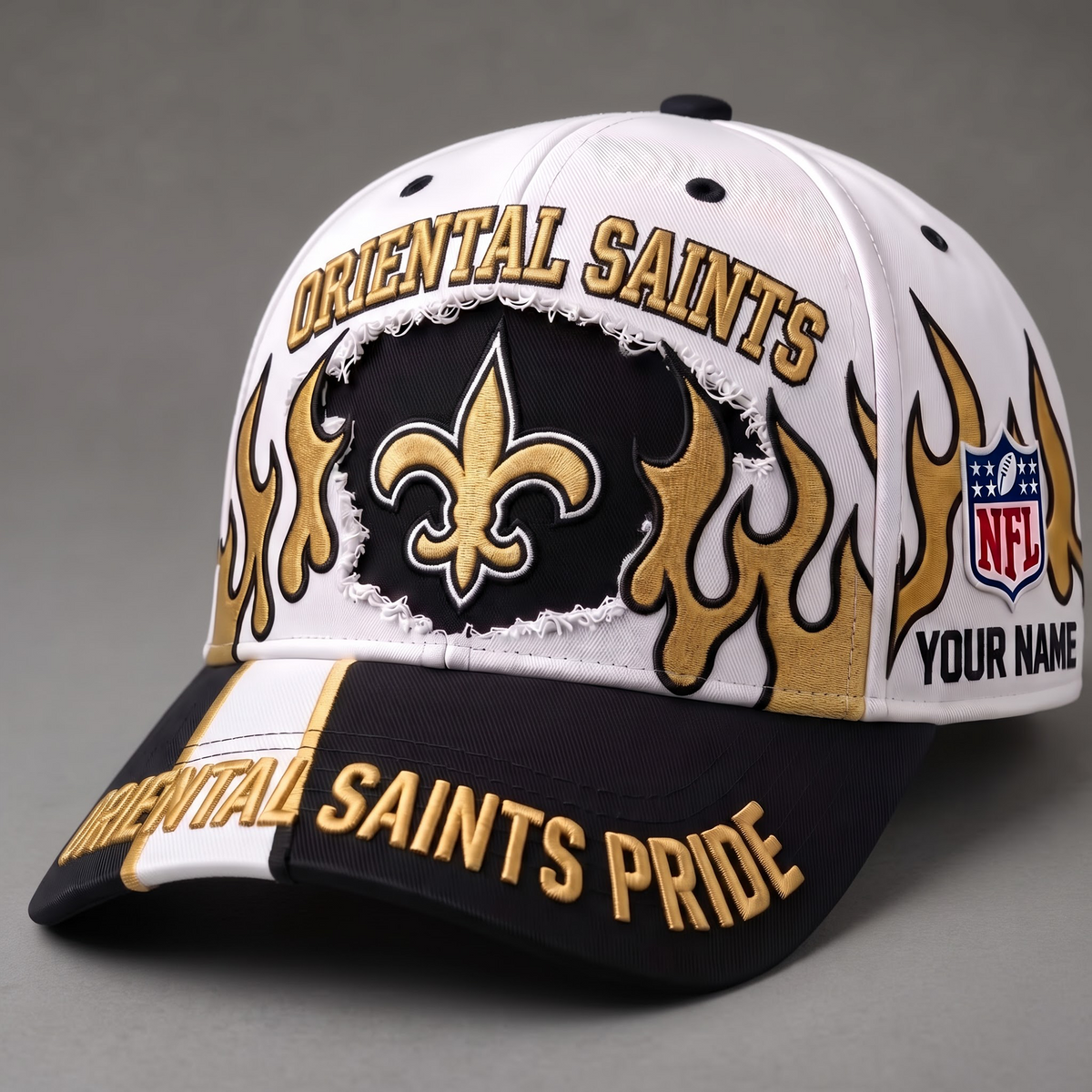 NO X NFL EXCLUSIVE PERSONALIZED FIRE GRAPHIC CAP FOR GAME DAY