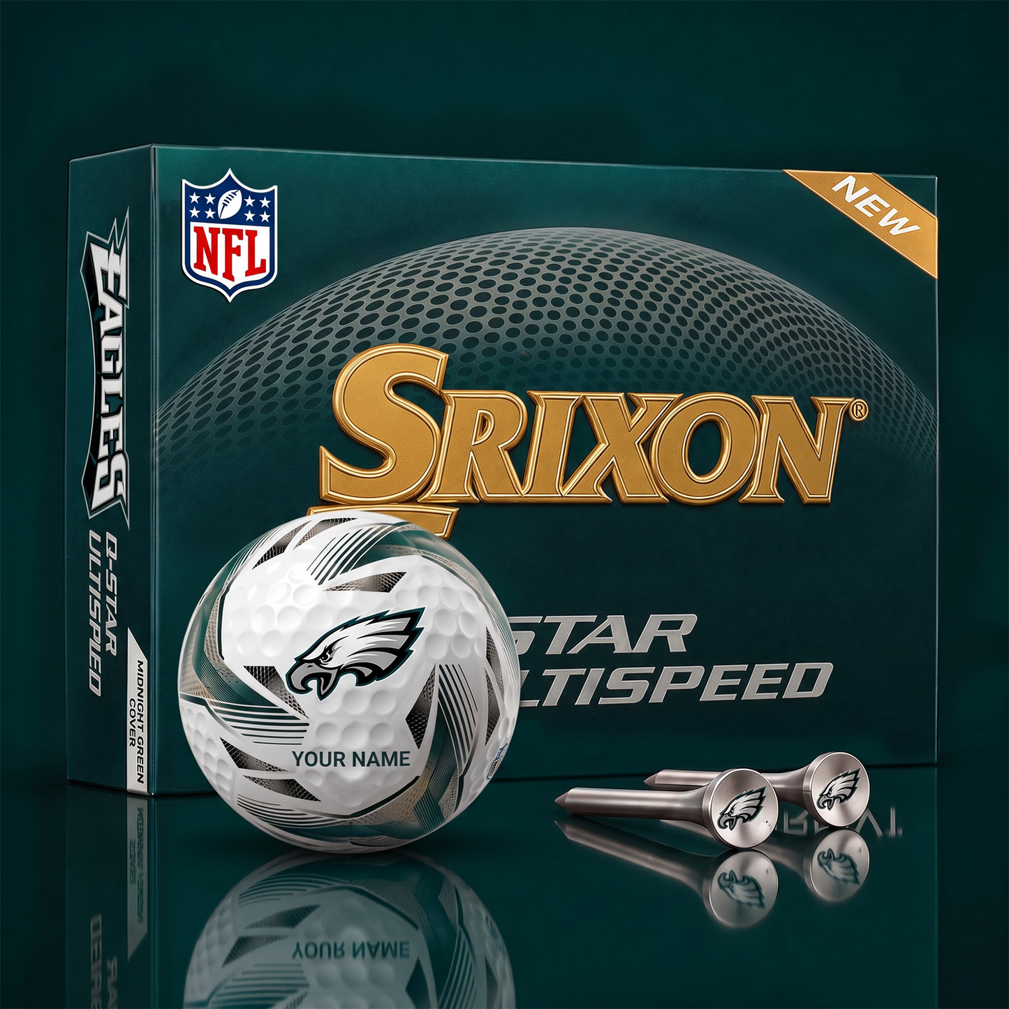 PE_NFL Football Fan Signature Golf Ball Set Personalized Edition