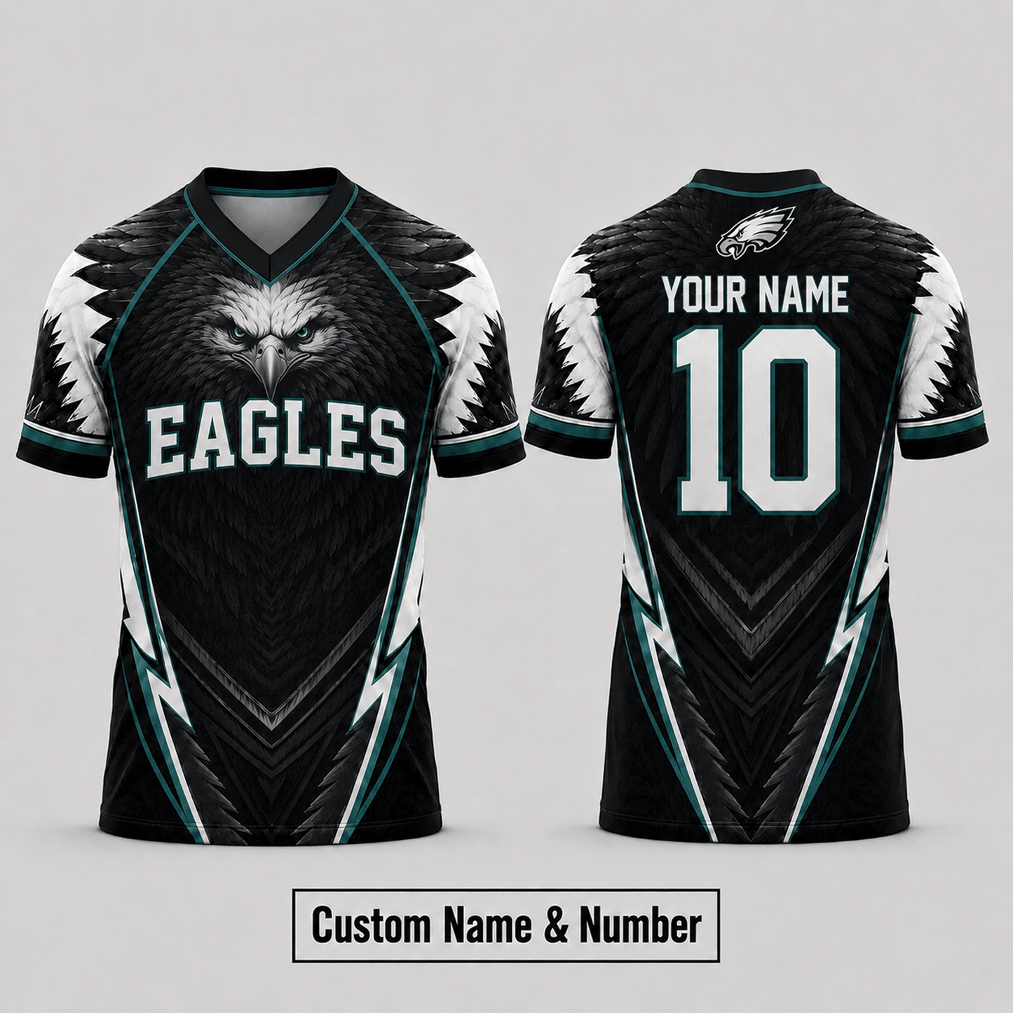 PHI x NFL Premium Custom Name And Number Jersey For Fierce Football Fans