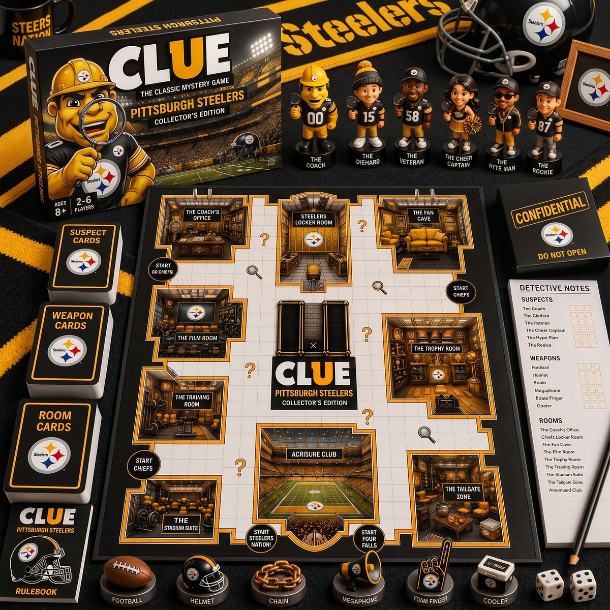 PIT X PREMIUM NFL FOOTBALL CLUE – Ultimate Fan Mystery Game Set