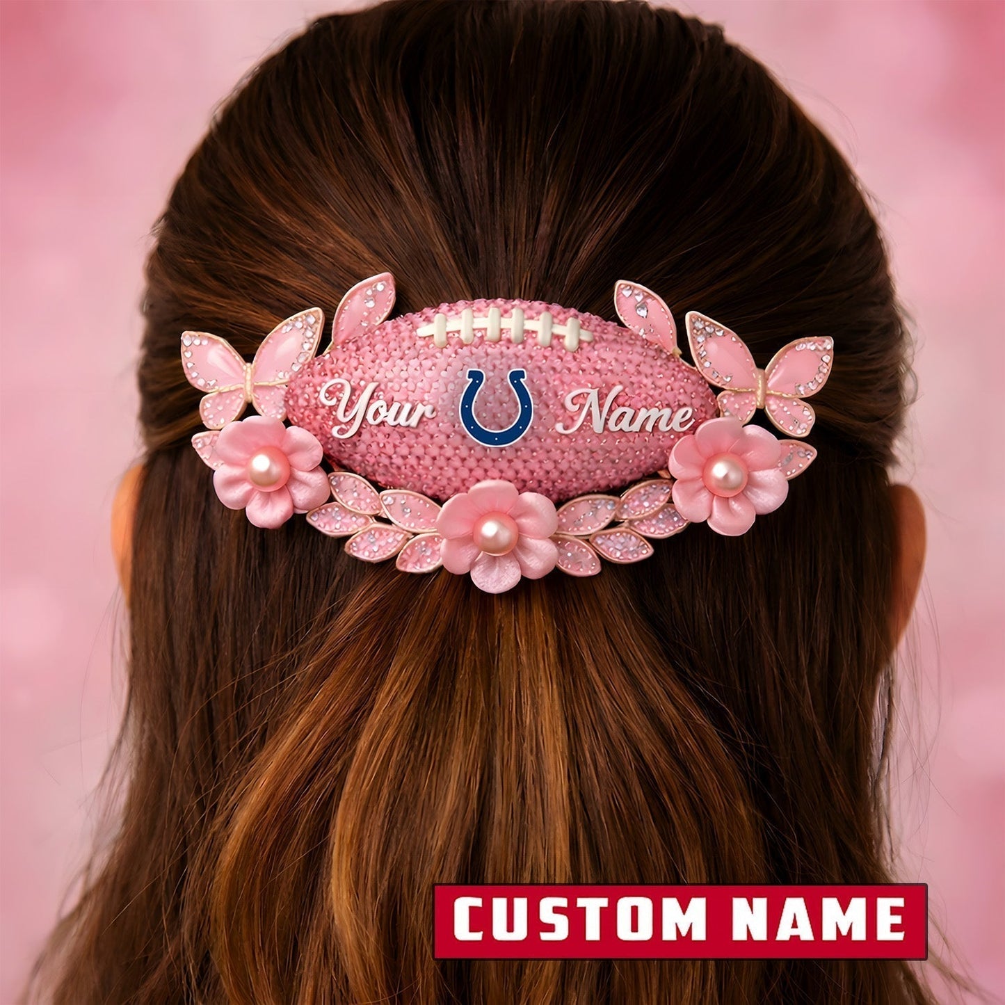 Premium NFL x Indianapolis Colts Personalized Women's Hair Pin - Valentine Edition NDT LVH