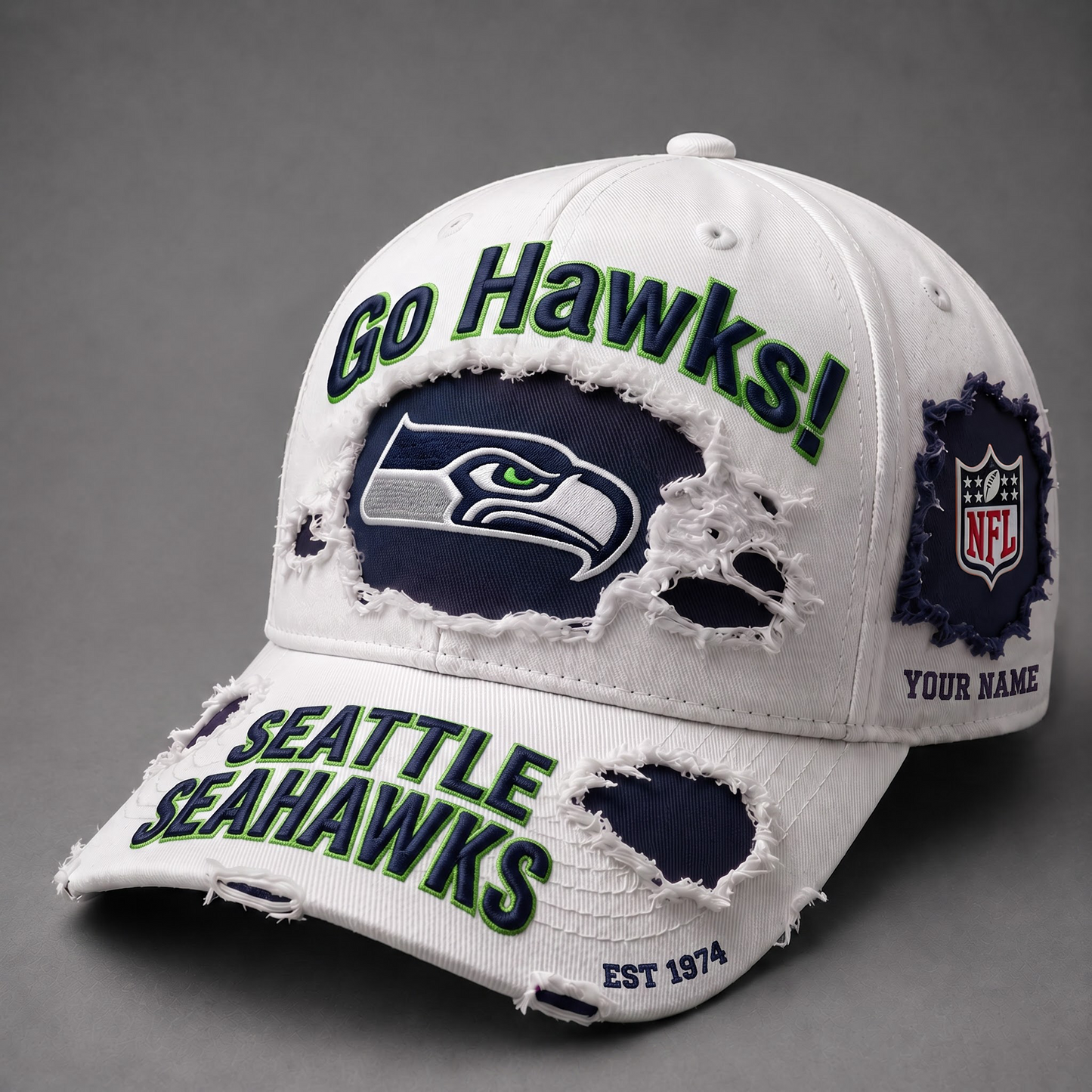 SEA X NFL PREMIUM PERSONALIZED CAP FOR GAME DAY