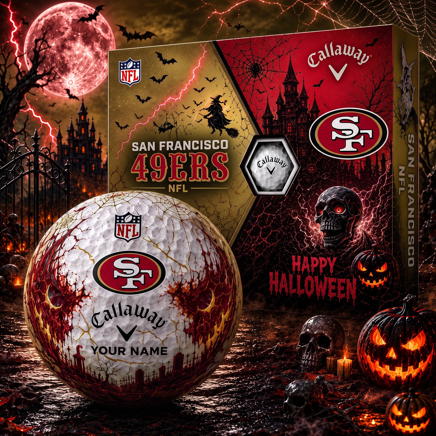 SF X Premium NFL Halloween Golf Ball Limited Edition V2