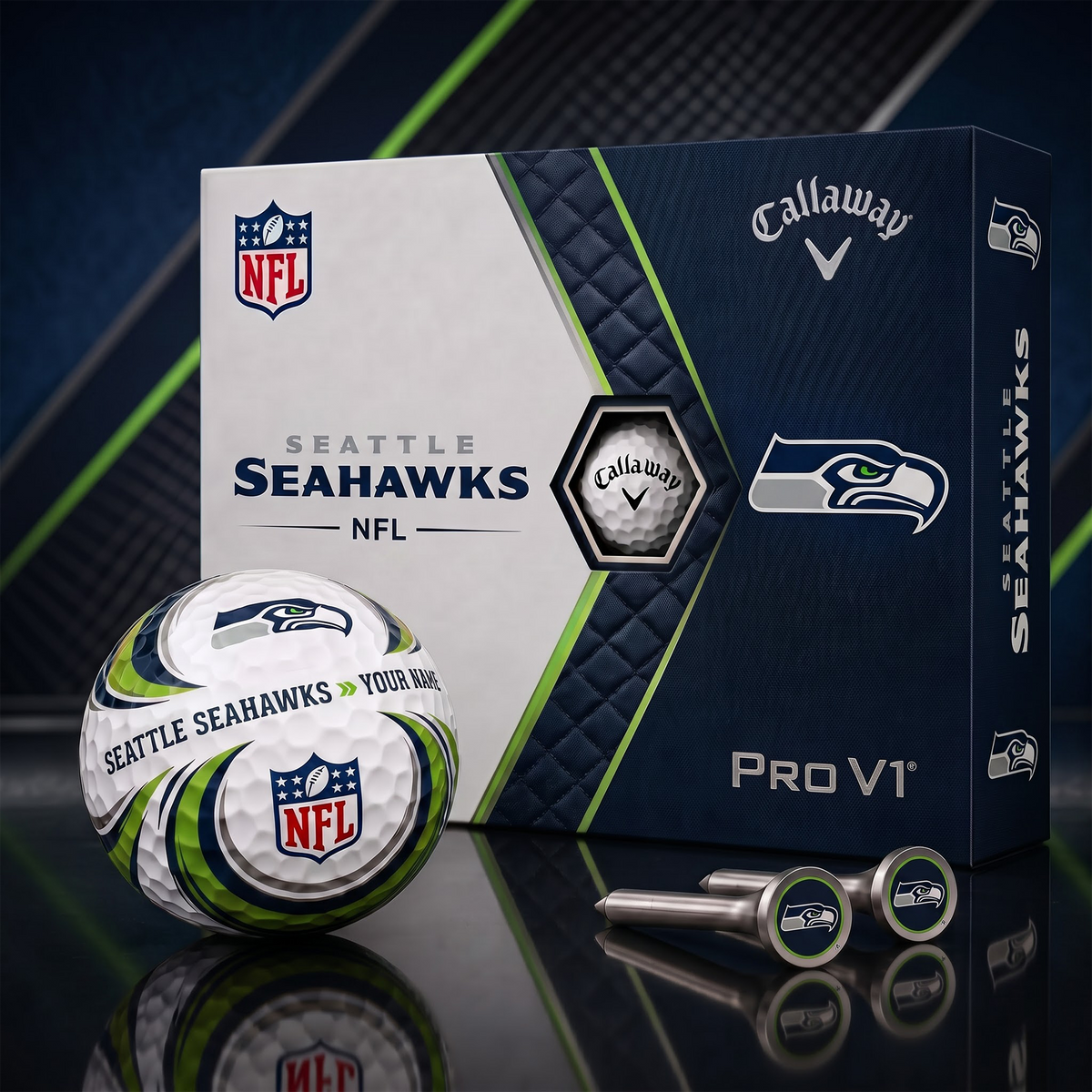 SS_PREMIUM NFL PERSONALIZED PRO V2 GOLF BALL SET COLLECTOR EDITION 1808