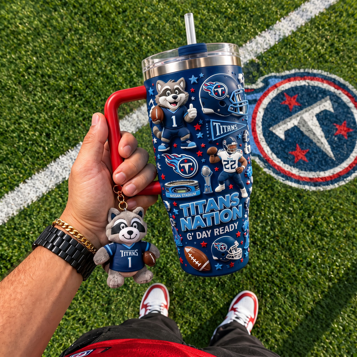 TT x NFL Football 40oz Tumbler with Handle & Straw