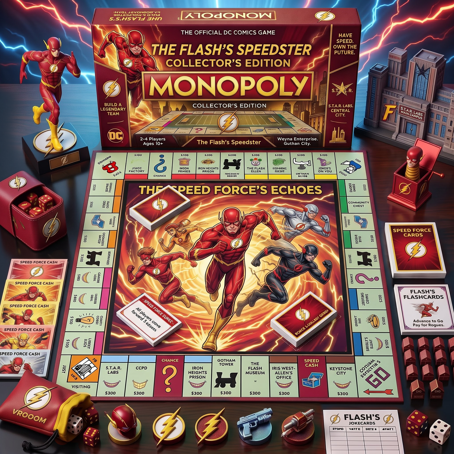 The Flash_MONOPOLY DCDELUXE SPORTS BOARD GAME PREMIUM COLLECTOR EDITION