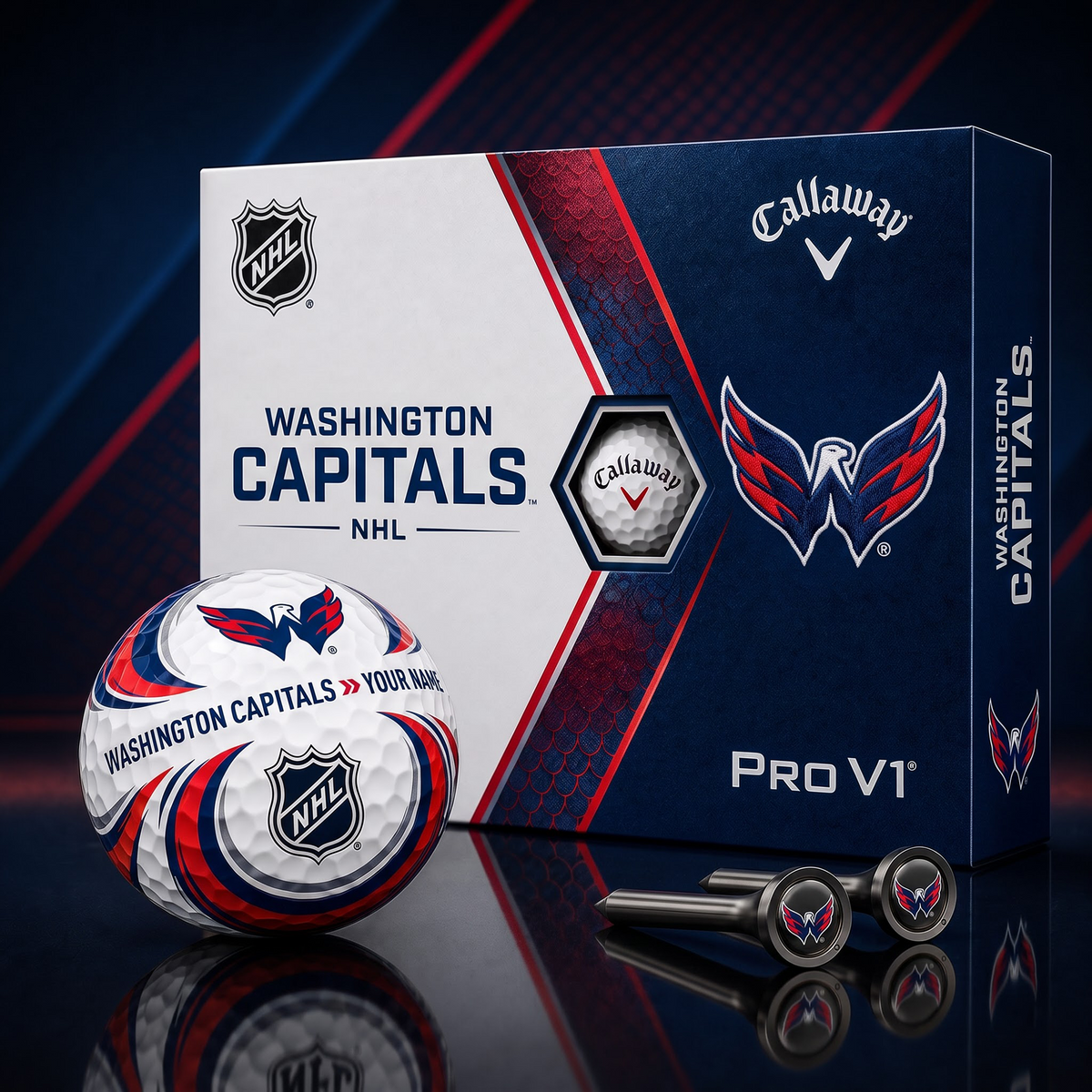 WSH X PREMIUM NHL PERSONALIZED PRO V1 GOLF BALL SET COLLECTOR EDITION