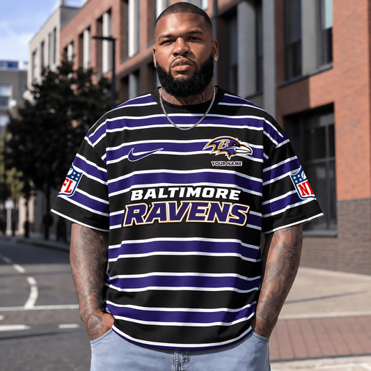 Baltimore Ravens NFL T-Shirt Custom Name For Fan