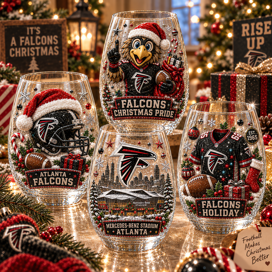 Atlanta Falcons NFL Set 4 Christmas Stemless Glass Gift For Fan Love