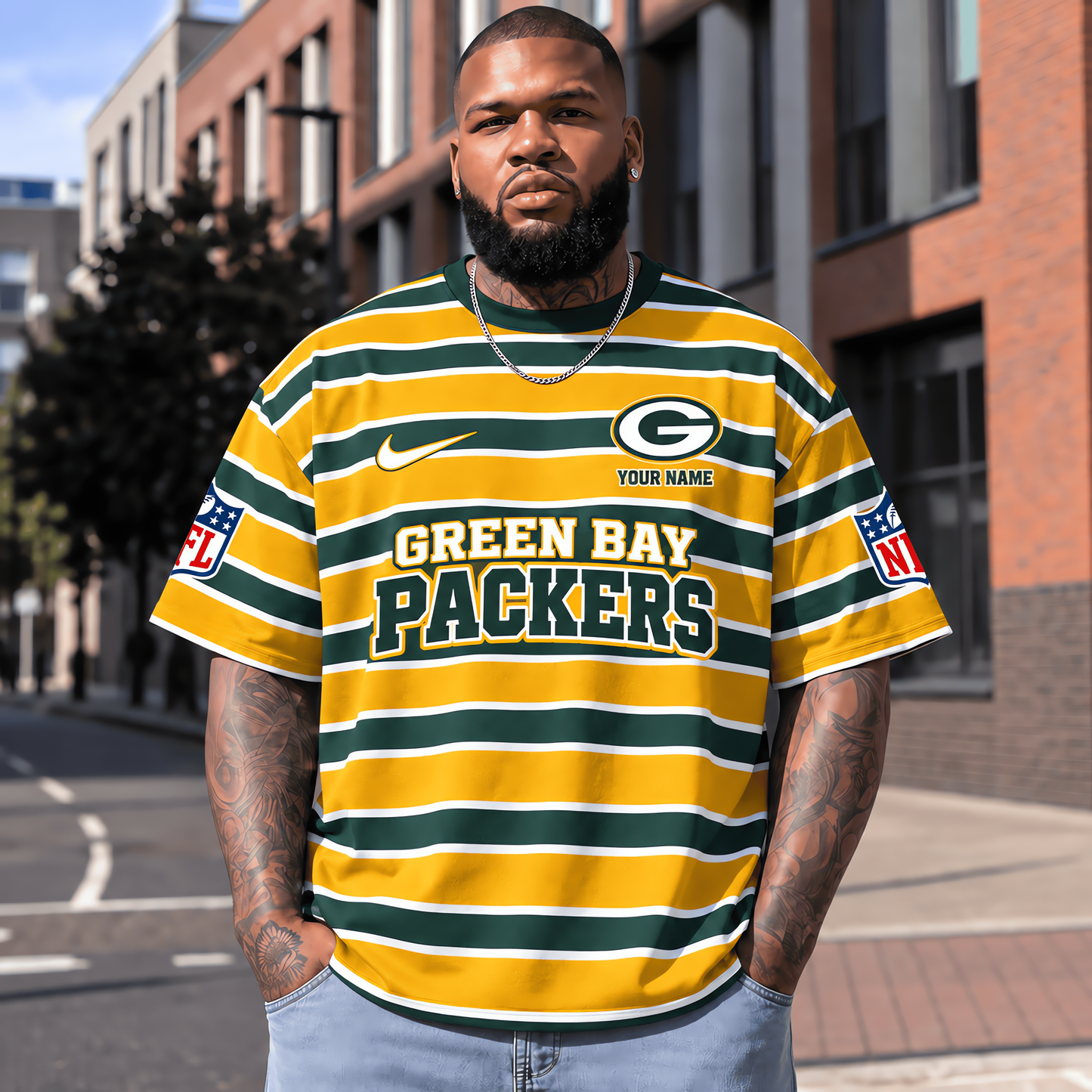Green Bay Packers NFL T-Shirt Custom Name For Fan