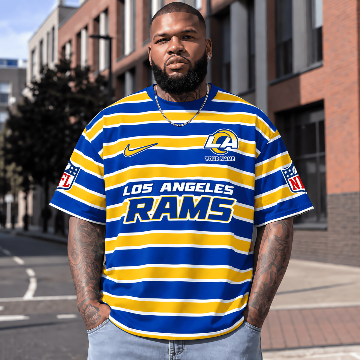 Los Angeles Rams NFL T-Shirt Custom Name For Fan