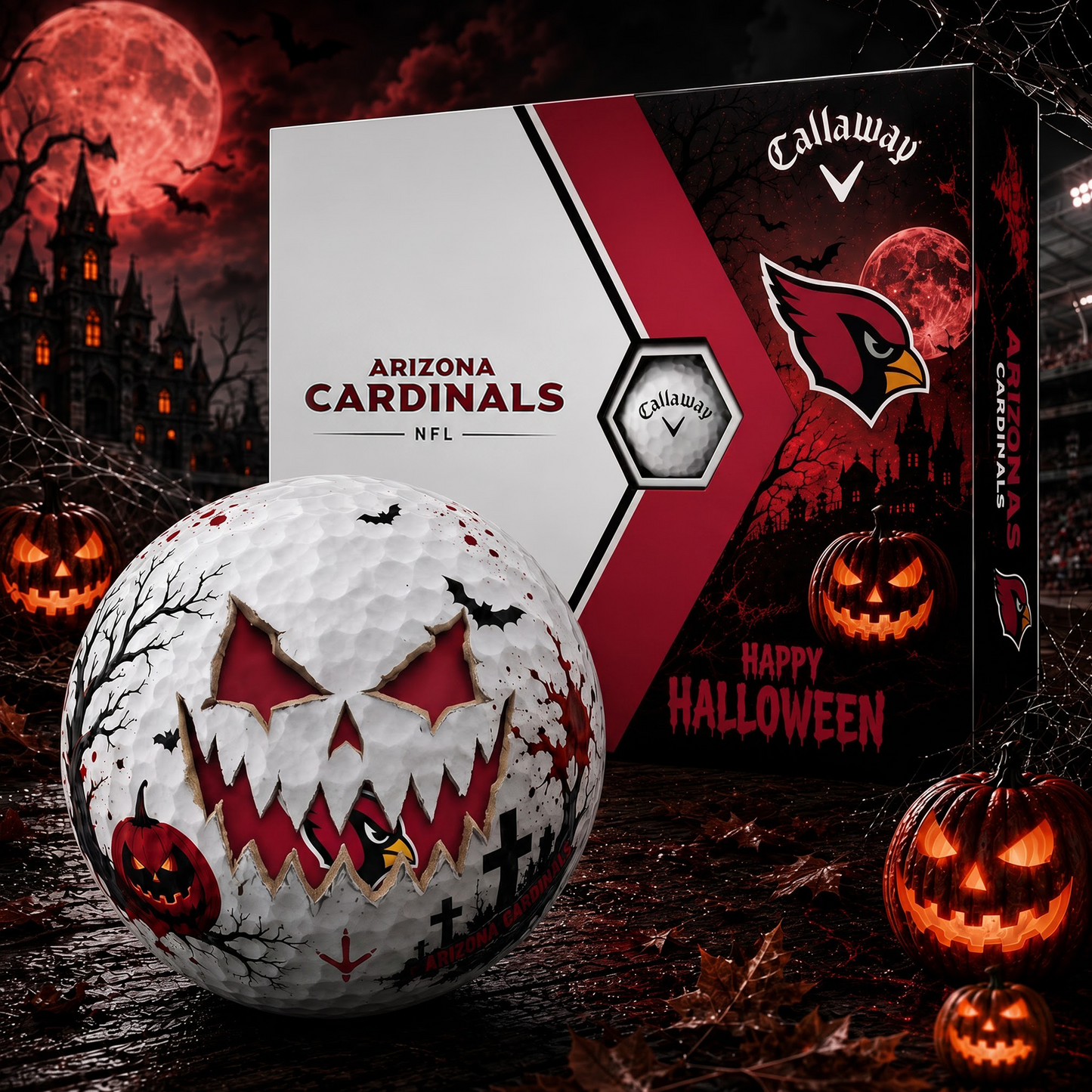 AC_NFL Monster Skull Halloween Golf Balls Gift Box 1808