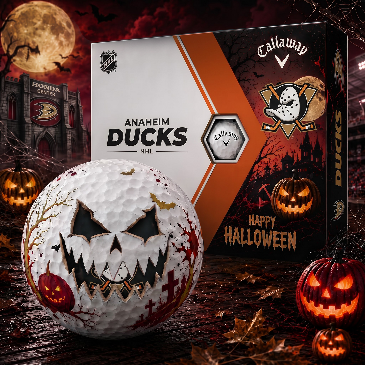 AD_NHL Monster Skull Halloween Golf Balls Gift Box V2 1808