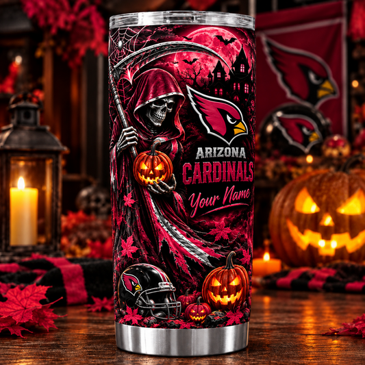 ARI X NFL Halloween Horror Tumbler – Personalized Your Name Edition