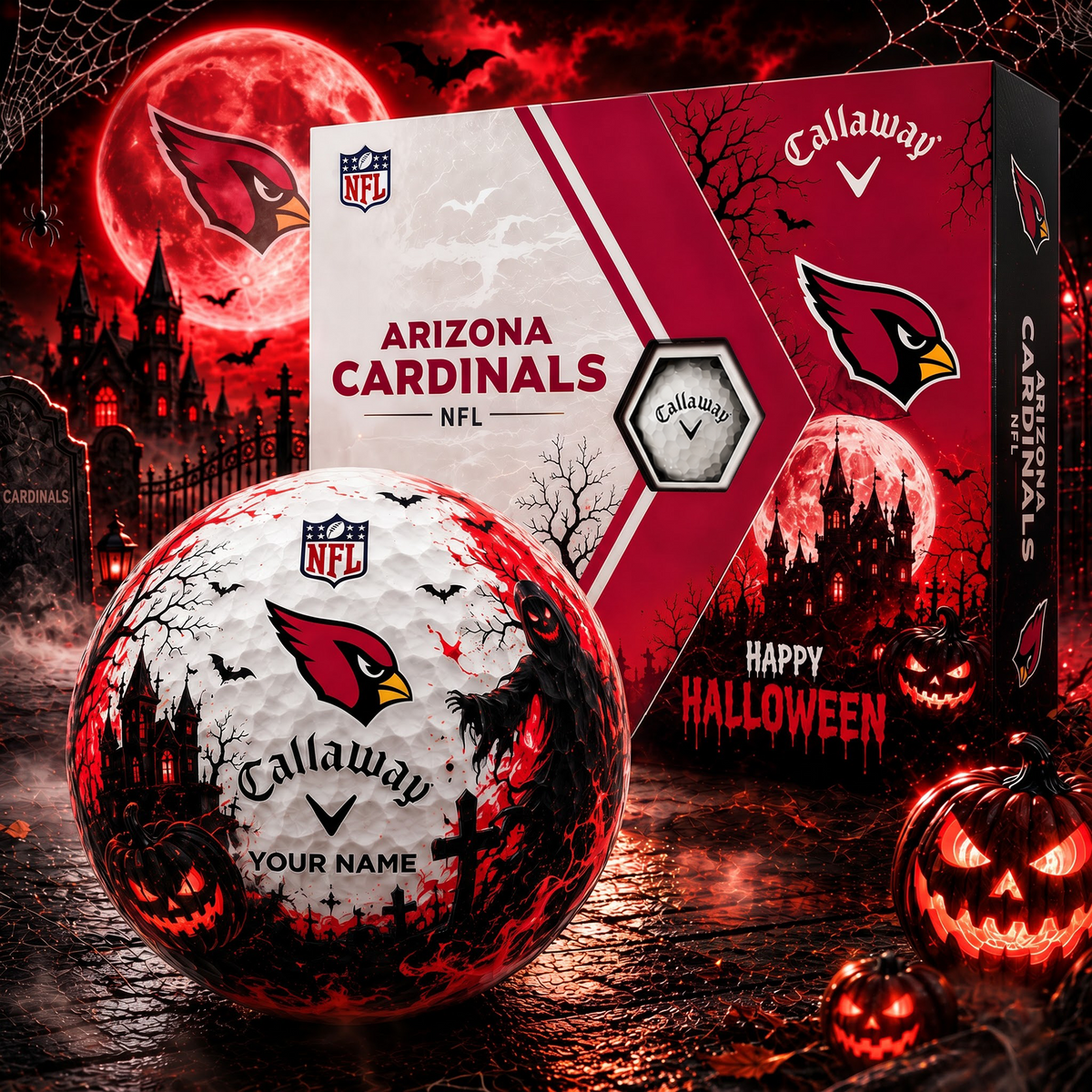 ARI X Premium NFL Halloween Golf Ball Limited Edition V3