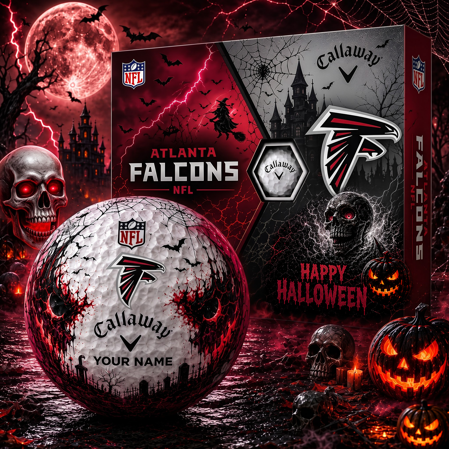 ATL X Premium NFL Halloween Golf Ball Limited Edition V2