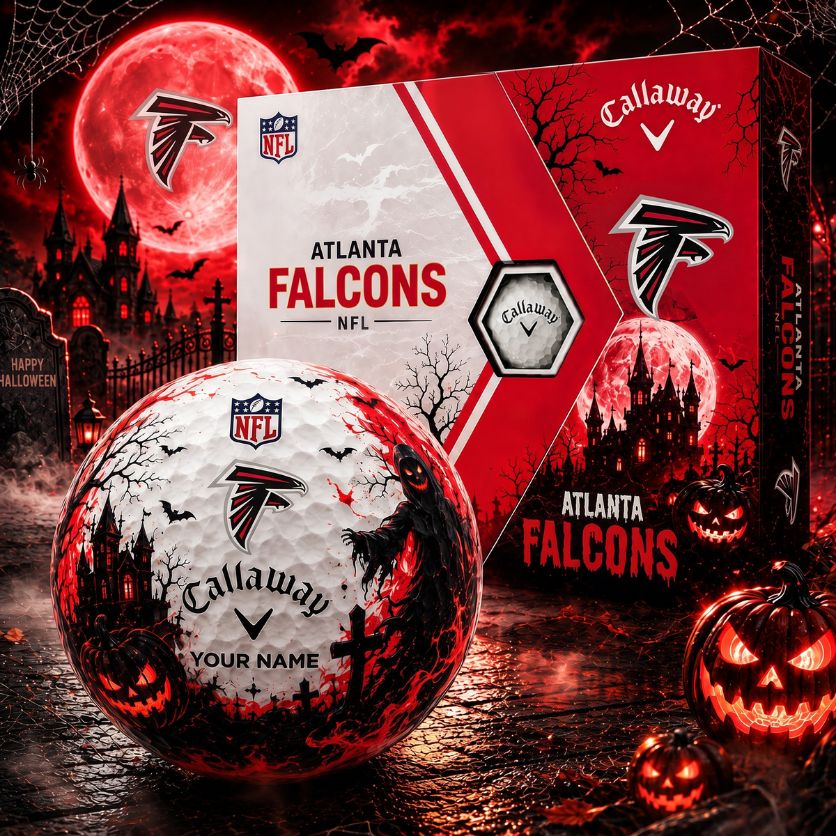 ATL X Premium NFL Halloween Golf Ball Limited Edition V3