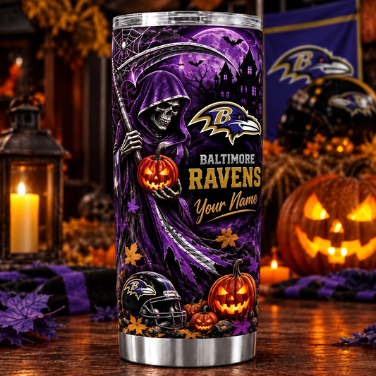 BAL X NFL Halloween Horror Tumbler – Personalized Your Name Edition