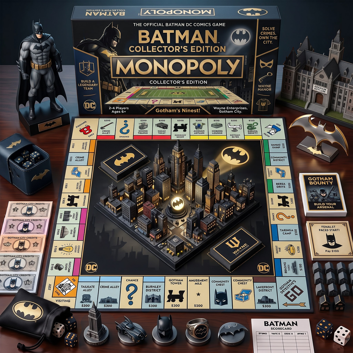 BATMAN_MONOPOLY DCDELUXE SPORTS BOARD GAME PREMIUM COLLECTOR EDITION