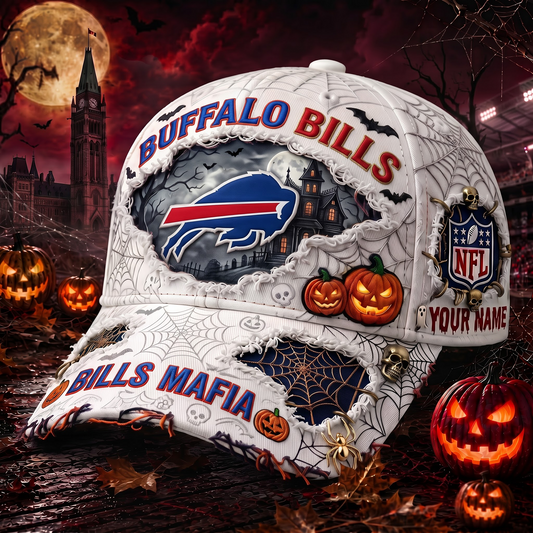 BB_NFL Premium Haunted House Themed 3D Distressed-Effect Baseball Cap