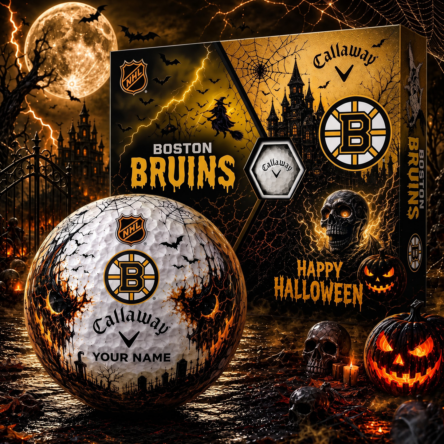 BOS X Premium NHL Halloween Golf Ball Limited Edition V2
