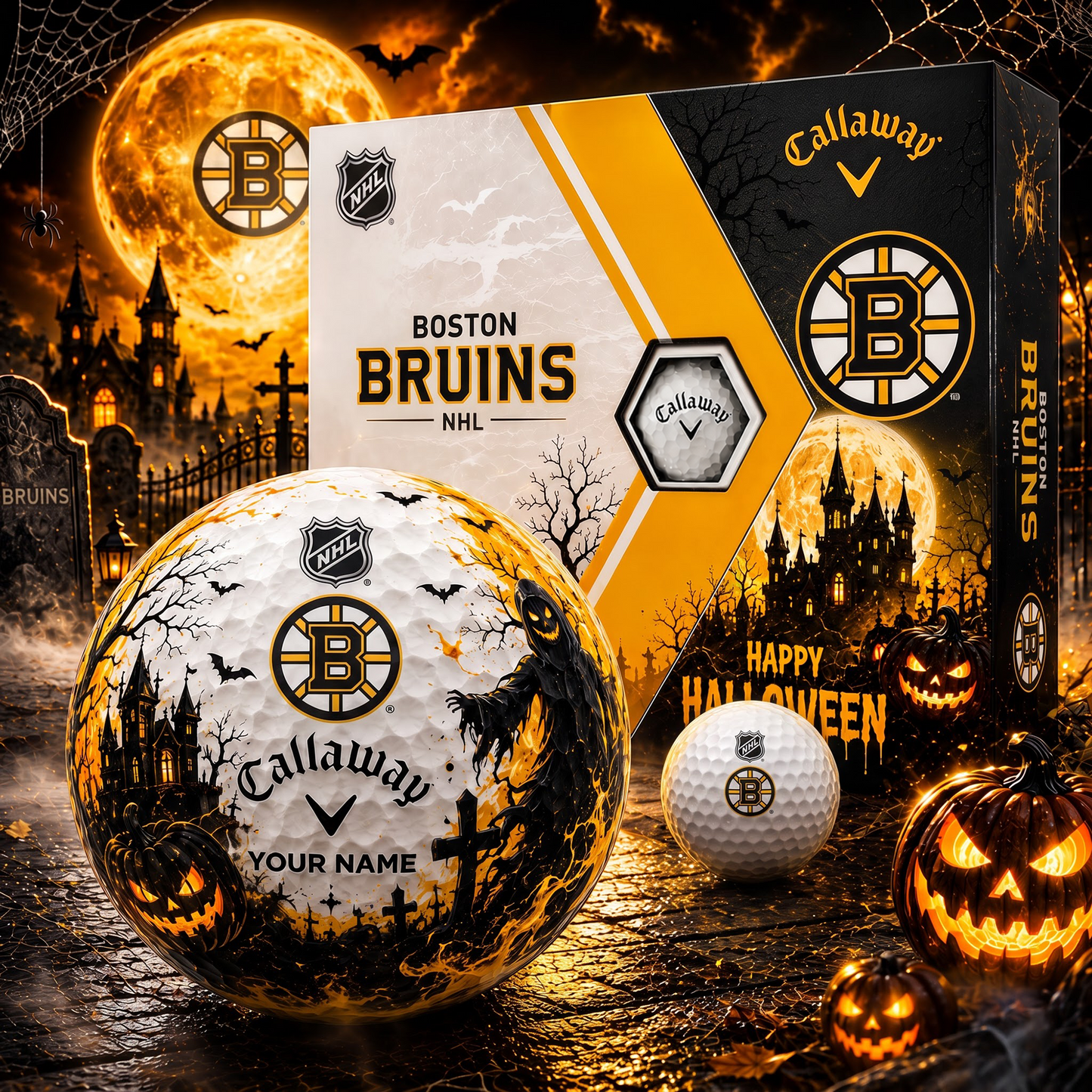 BOS X Premium NHL Halloween Golf Ball Limited Edition V3