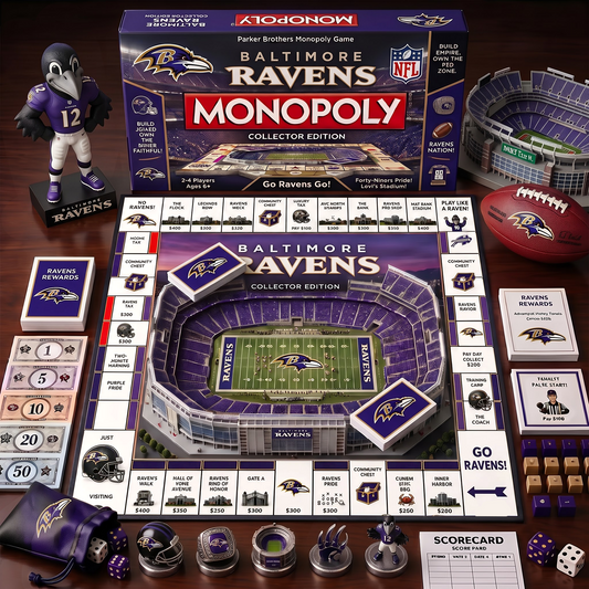 BR_MONOPOLY NFL DELUXE SPORTS BOARD GAME PREMIUM COLLECTOR EDITION