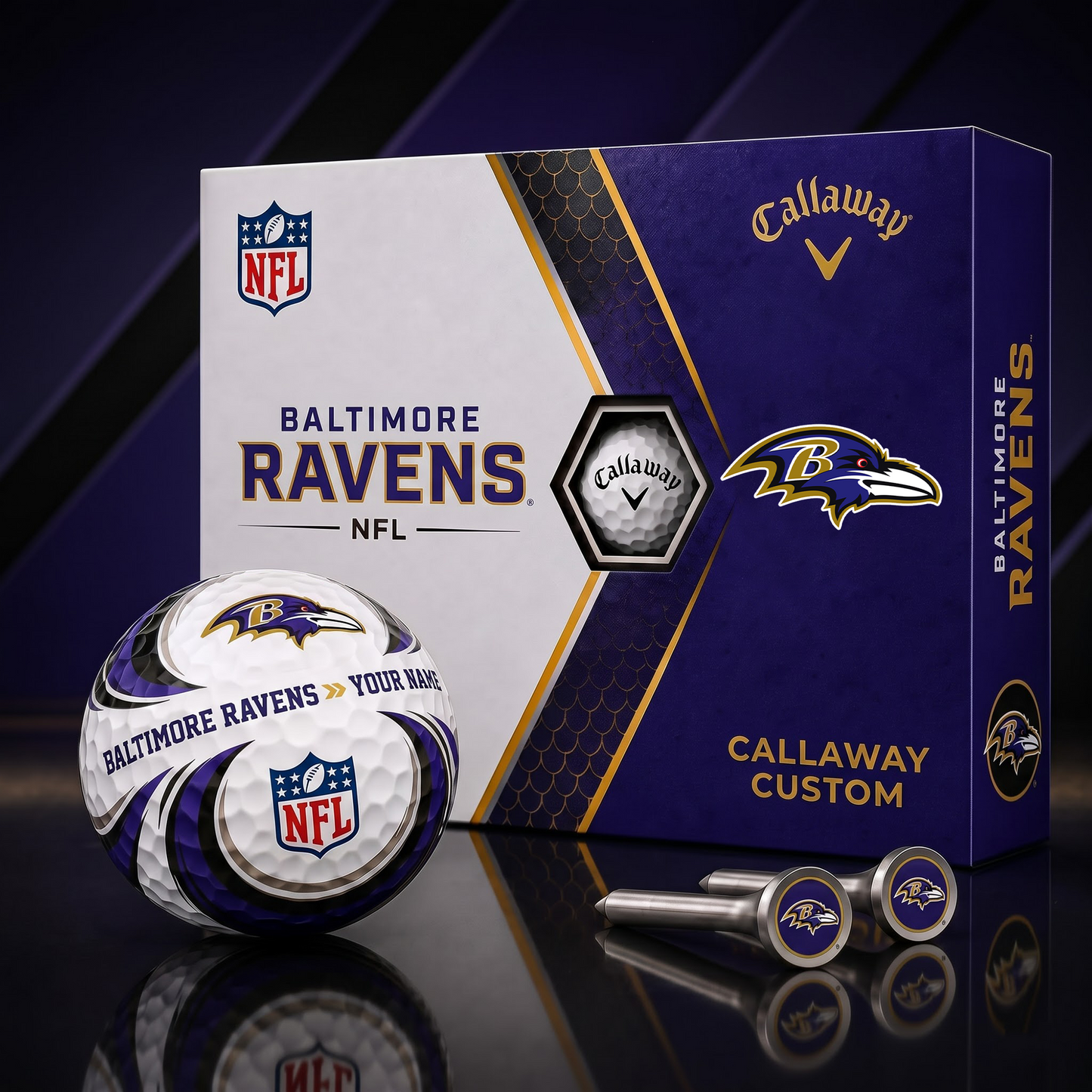 BR_PREMIUM NFL PERSONALIZED PRO V2 GOLF BALL SET COLLECTOR EDITION 1808