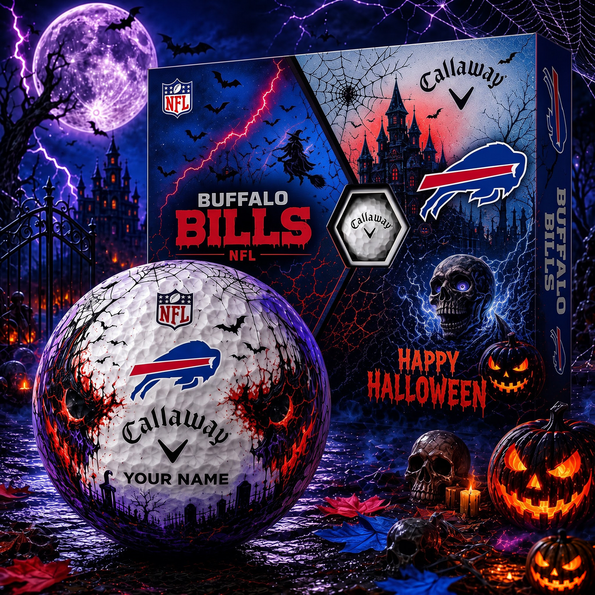 BUF X Premium NFL Halloween Golf Ball Limited Edition V2